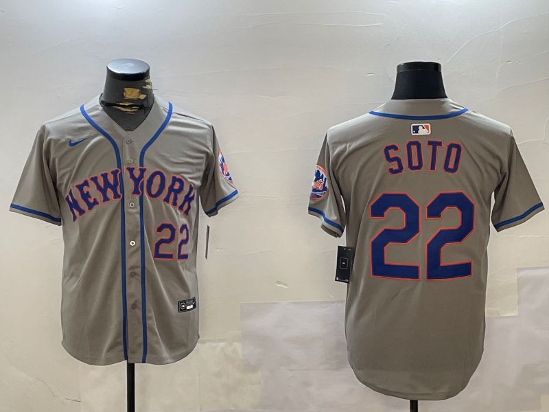 Men New York Mets #22 Soto Grey Game 2024 Nike MLB Jersey style 2->women mlb jersey->Women Jersey